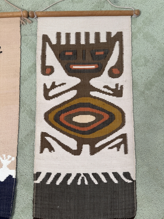 Pair Of Hand Woven Ecuadorian Wool Wall Hangings 17'W X 43'L [Photo 2]