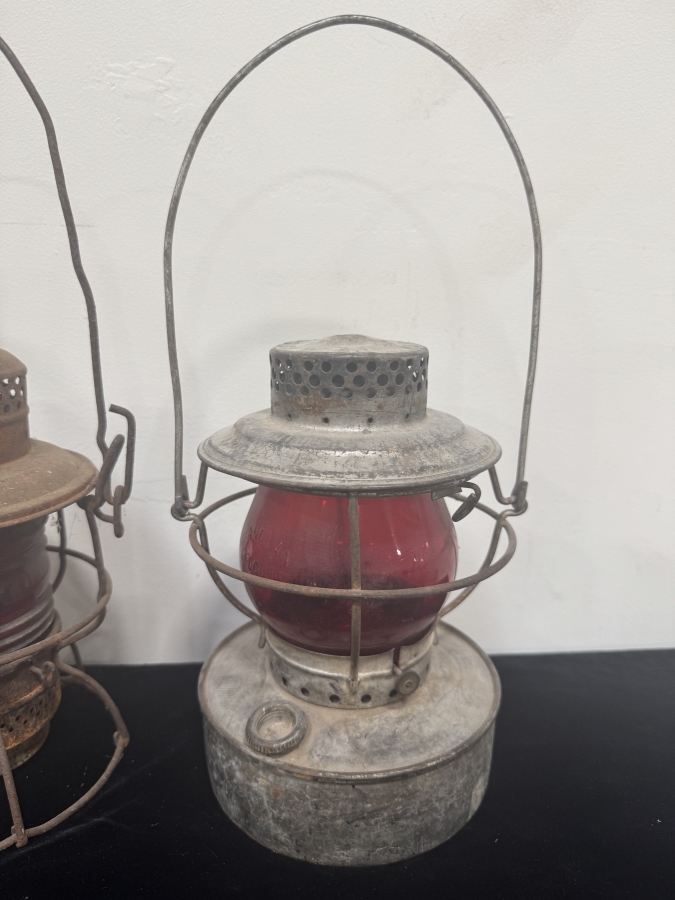 Just Added - Antique Handlan St. Louis Lantern and Adlake Kero Railroad Lantern Used for Signaling 16'H [Photo 3]