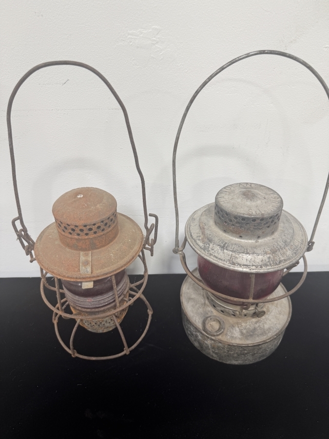Just Added - Antique Handlan St. Louis Lantern and Adlake Kero Railroad Lantern Used for Signaling 16'H [Photo 6]