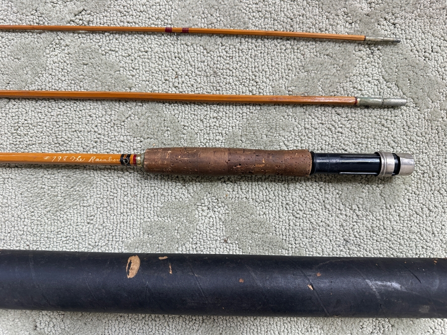 Vintage Bamboo Fly Fishing Rod Pole Marked #798 The Rainbow [Photo 4]