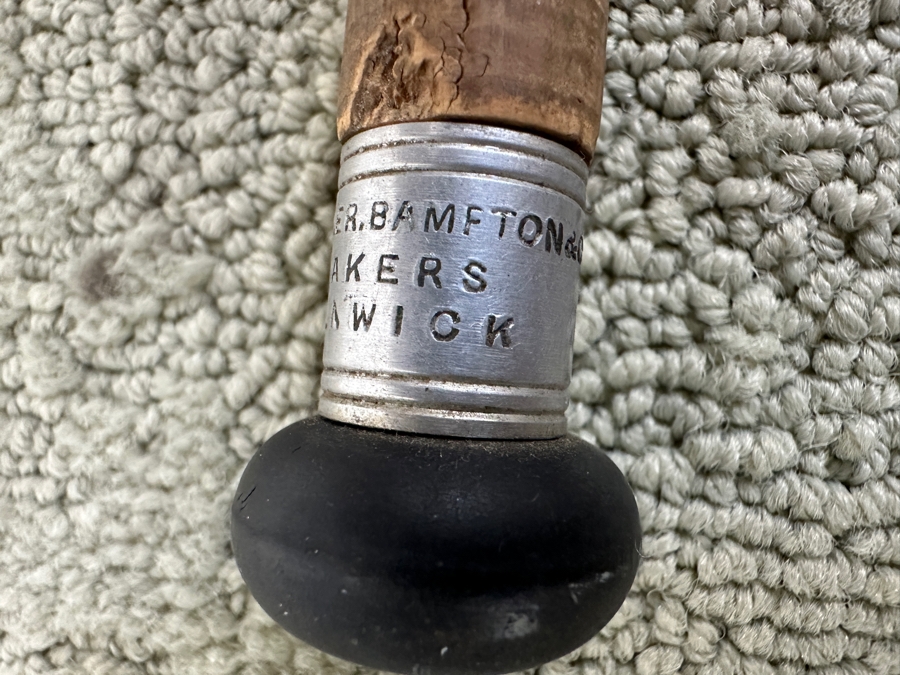 Rare British Antique J. J. S. Walker Bampton & Co. Makers Alnwick Bamboo Fly Fishing Rod Pole Serial No. 30717 [Photo 5]