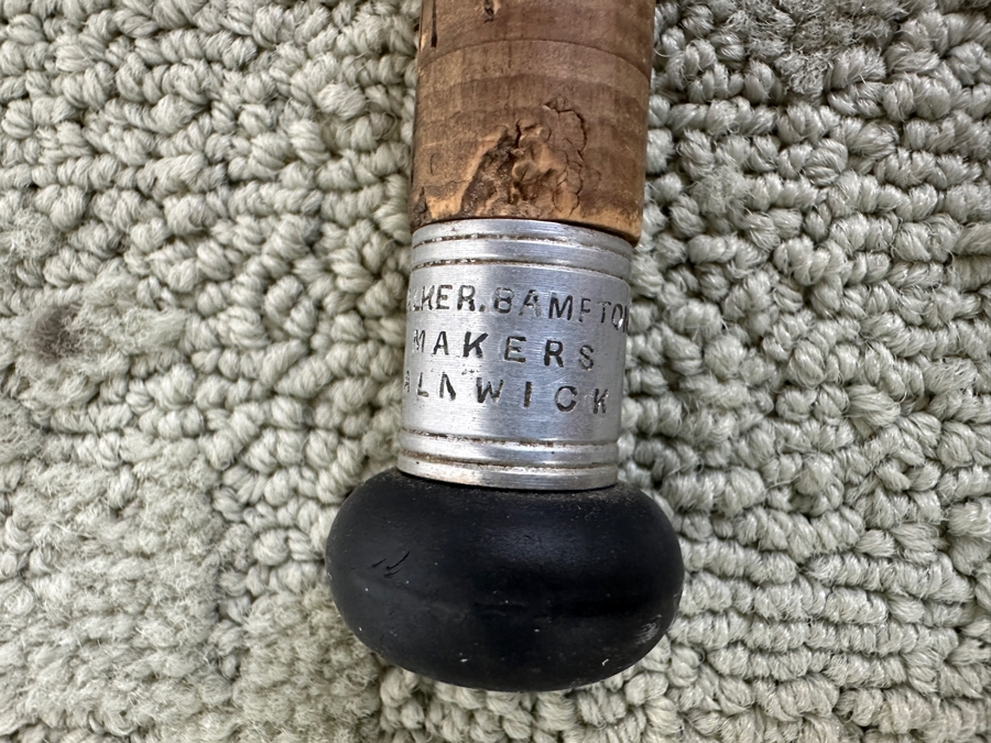Rare British Antique J. J. S. Walker Bampton & Co. Makers Alnwick Bamboo Fly Fishing Rod Pole Serial No. 30717 [Photo 2]