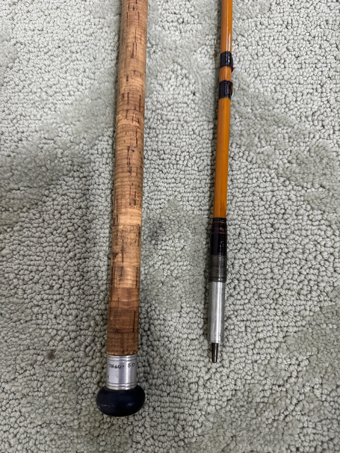 Rare British Antique J. J. S. Walker Bampton & Co. Makers Alnwick Bamboo Fly Fishing Rod Pole Serial No. 30717 [Photo 9]