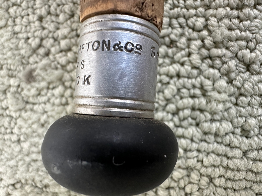 Rare British Antique J. J. S. Walker Bampton & Co. Makers Alnwick Bamboo Fly Fishing Rod Pole Serial No. 30717 [Photo 6]