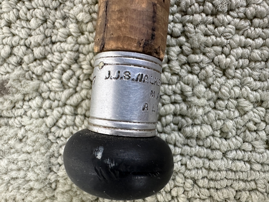 Rare British Antique J. J. S. Walker Bampton & Co. Makers Alnwick Bamboo Fly Fishing Rod Pole Serial No. 30717 [Photo 3]