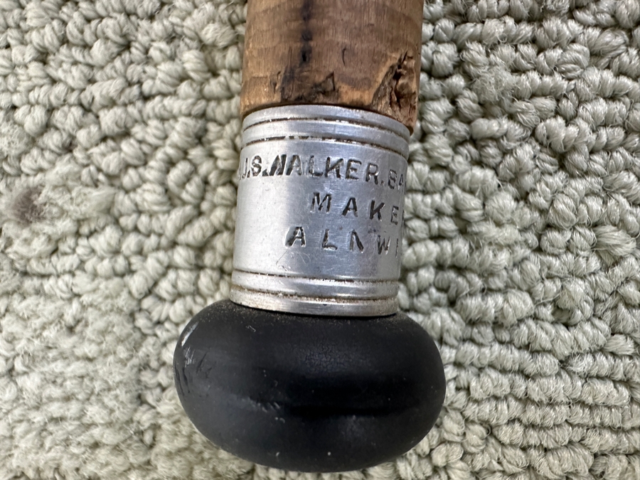 Rare British Antique J. J. S. Walker Bampton & Co. Makers Alnwick Bamboo Fly Fishing Rod Pole Serial No. 30717 [Photo 4]