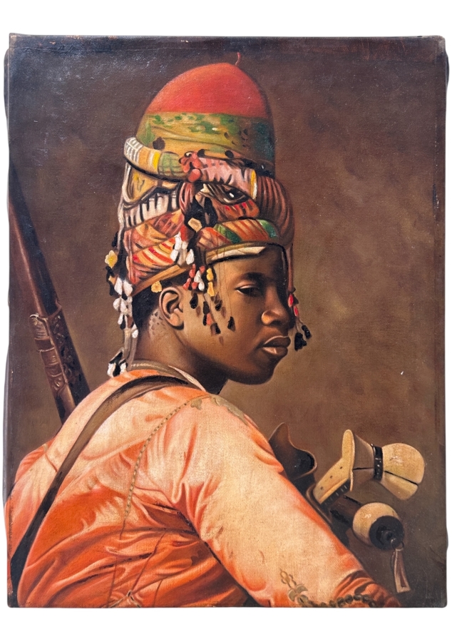 Just Added - Original Oil Painting On Canvas After French Artist Jean-Leon Gerome's 1869 Painting Titled 'Bashi-Bazouk' 15' X 20'