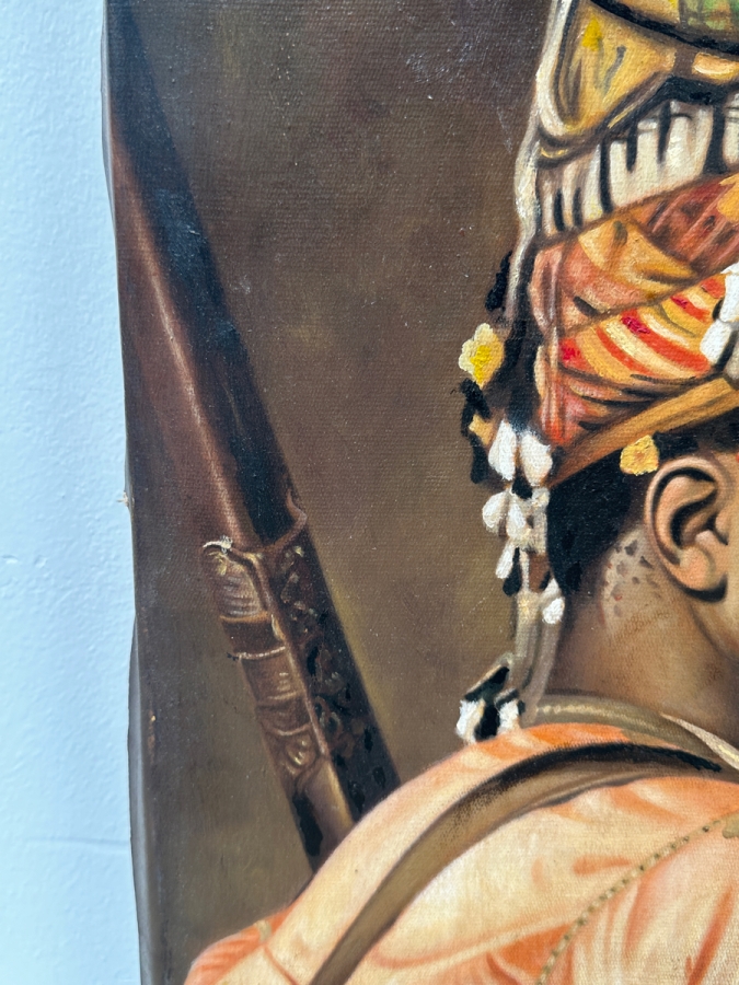 Just Added - Original Oil Painting On Canvas After French Artist Jean-Leon Gerome's 1869 Painting Titled 'Bashi-Bazouk' 15' X 20' [Photo 3]