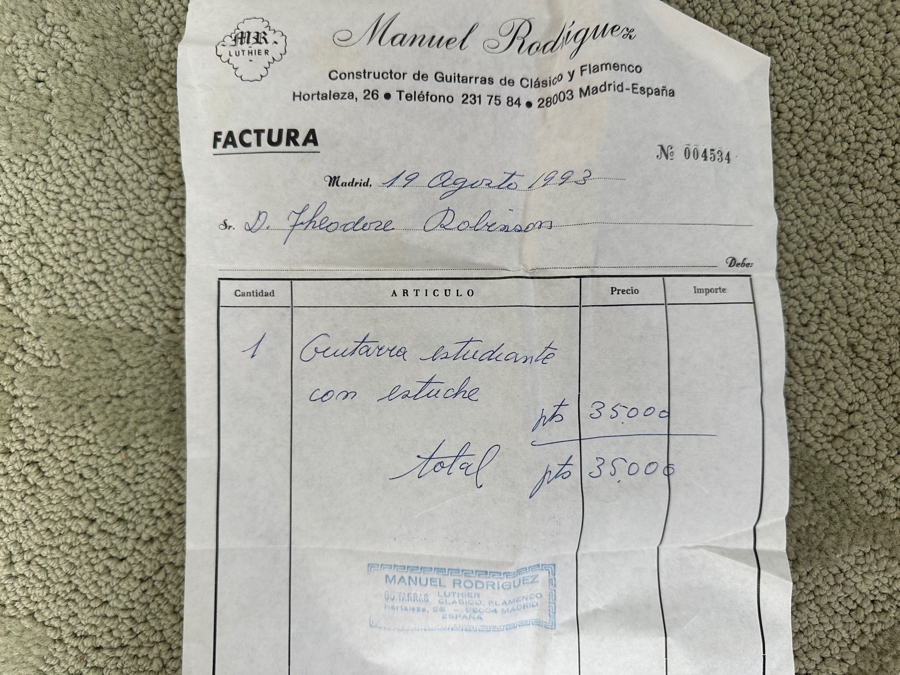 Just Added - Like New Spanish Handmade Flamenco Guitar By Manuel Rodriguez E Hijos - Luthier Of Concert Guitars For Classic And Flamenco Model FC With Hardcase And Nylon Strings - Madrid, Spain [Photo 11]