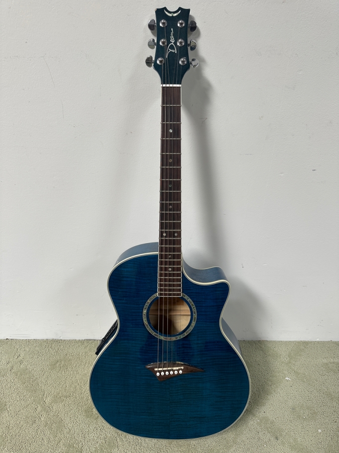 Just Added - Dean Acoustic Guitar Model No. Exotica FM GBL Blue Flame With Hardcase With Preamp And Pickup [Photo 8]