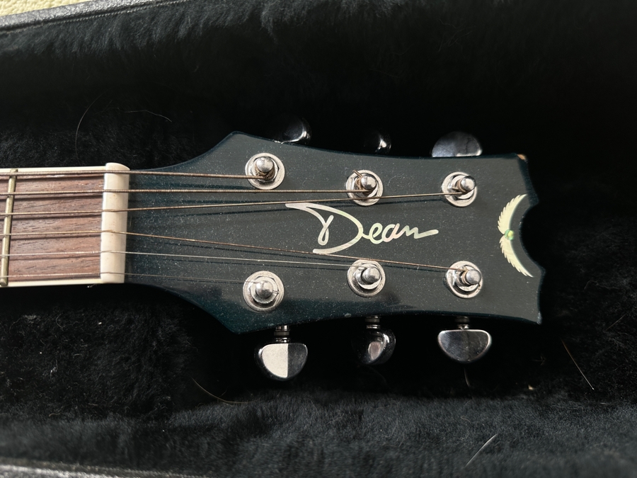 Just Added - Dean Acoustic Guitar Model No. Exotica FM GBL Blue Flame With Hardcase With Preamp And Pickup [Photo 5]