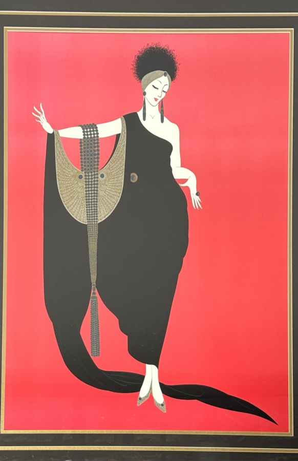 Just Added - Vintage Erte (Romain De Tirtoff) Art Deco Lithograph Poster Titled 'Glamour' 24 X 32 Framed 32 X 41