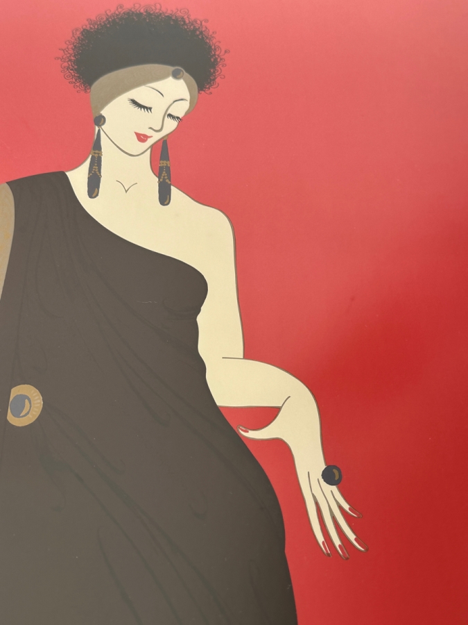 Just Added - Vintage Erte (Romain De Tirtoff) Art Deco Lithograph Poster Titled 'Glamour' 24 X 32 Framed 32 X 41 [Photo 5]