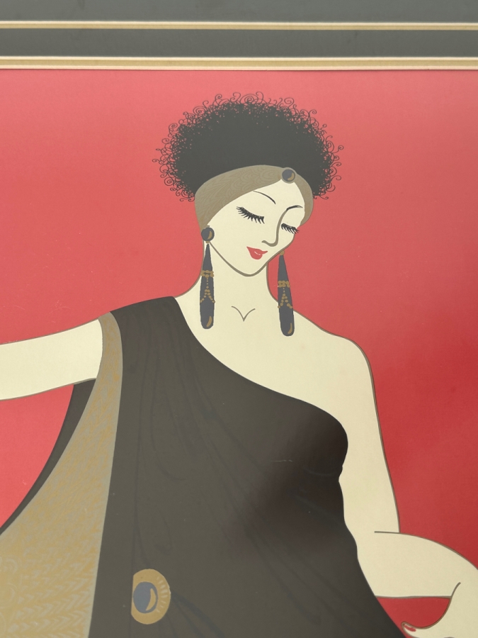 Just Added - Vintage Erte (Romain De Tirtoff) Art Deco Lithograph Poster Titled 'Glamour' 24 X 32 Framed 32 X 41 [Photo 3]