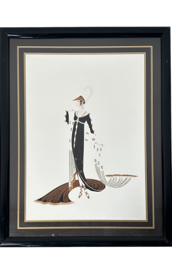 Just Added - Vintage Erte (Romain De Tirtoff) Art Deco Lithograph Poster Titled 'Directoire' 24 X 32 Framed 32 X 41 [Photo 2]