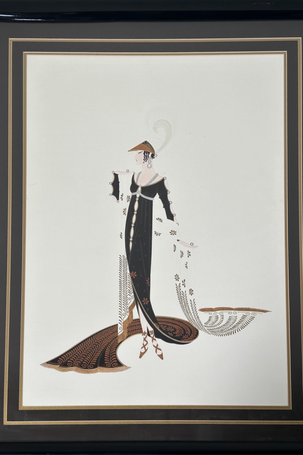 Just Added - Vintage Erte (Romain De Tirtoff) Art Deco Lithograph Poster Titled 'Directoire' 24 X 32 Framed 32 X 41 [Photo 3]