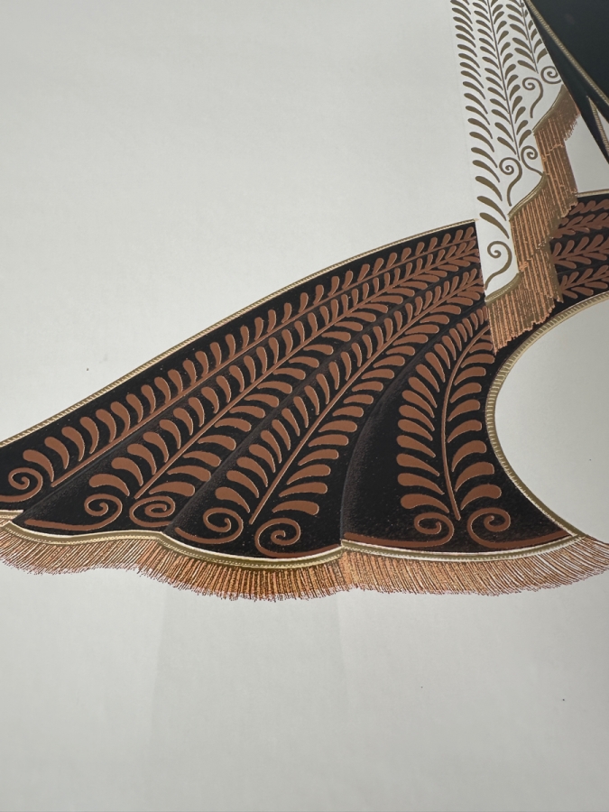 Just Added - Vintage Erte (Romain De Tirtoff) Art Deco Lithograph Poster Titled 'Directoire' 24 X 32 Framed 32 X 41 [Photo 8]