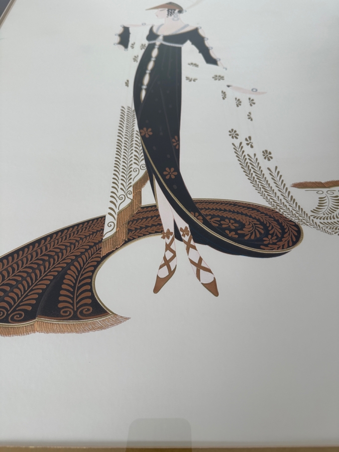 Just Added - Vintage Erte (Romain De Tirtoff) Art Deco Lithograph Poster Titled 'Directoire' 24 X 32 Framed 32 X 41 [Photo 6]