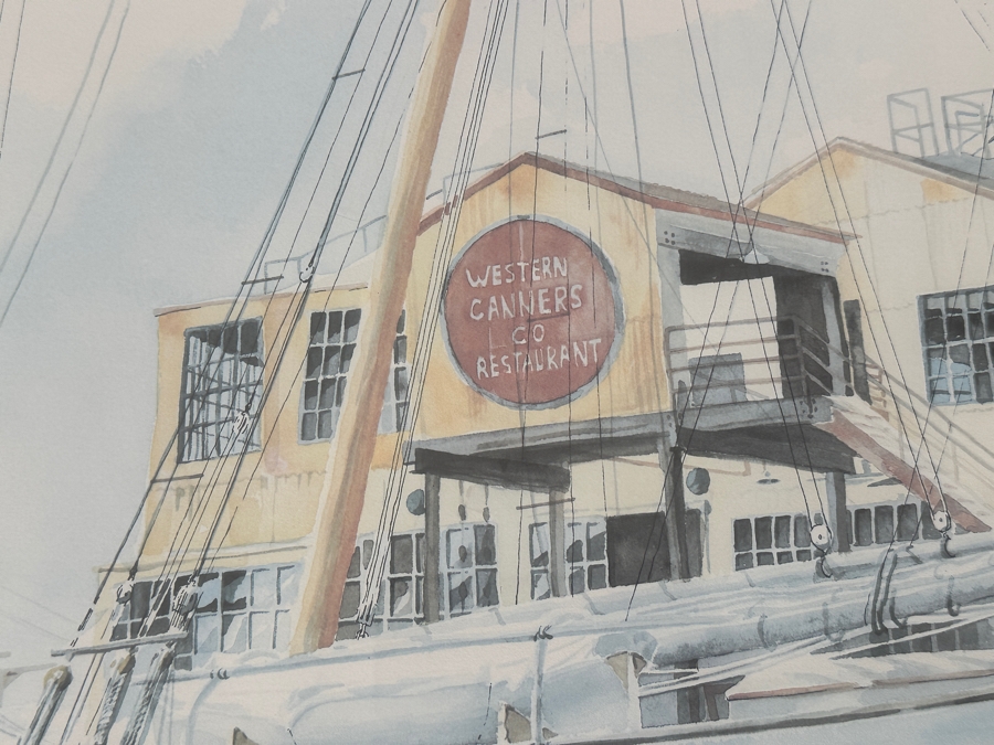 Just Added - Hand Signed Limited Edition Scott Kennedy Print Western Canners Co Restaurant Newport Beach Numbered 235 Of 250 38 X 21 Framed 46 X 29 [Photo 4]