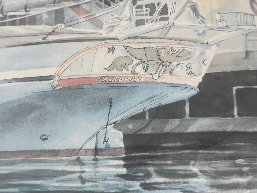 Just Added - Hand Signed Limited Edition Scott Kennedy Print Western Canners Co Restaurant Newport Beach Numbered 235 Of 250 38 X 21 Framed 46 X 29 [Photo 5]