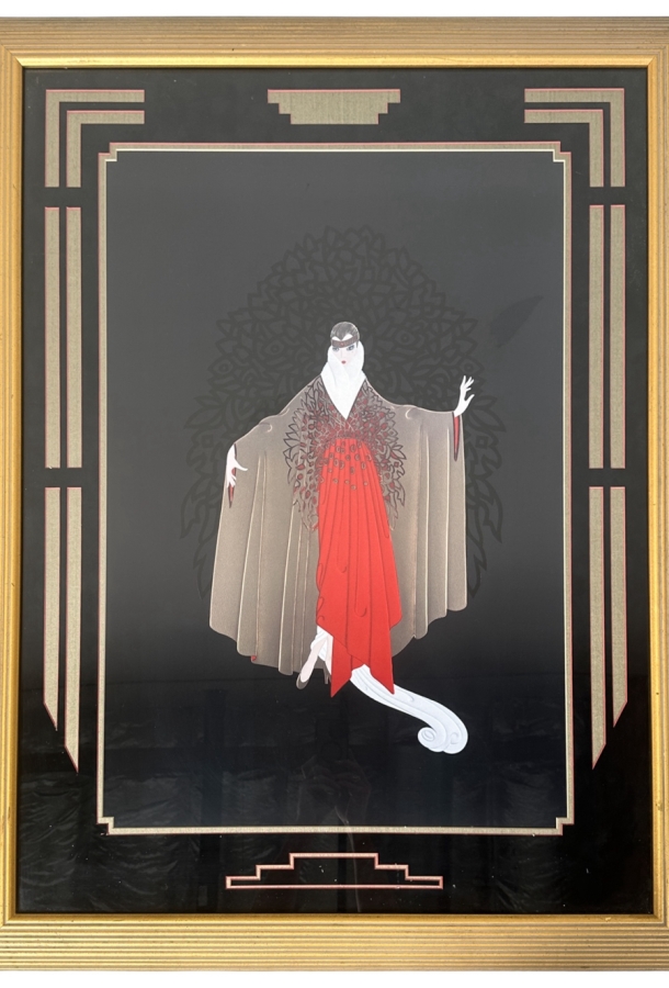 Just Added - Vintage Erte (Romain De Tirtoff) Art Deco Lithograph Print Titled 'Place De L'Opera' Framed 34.5 X 45