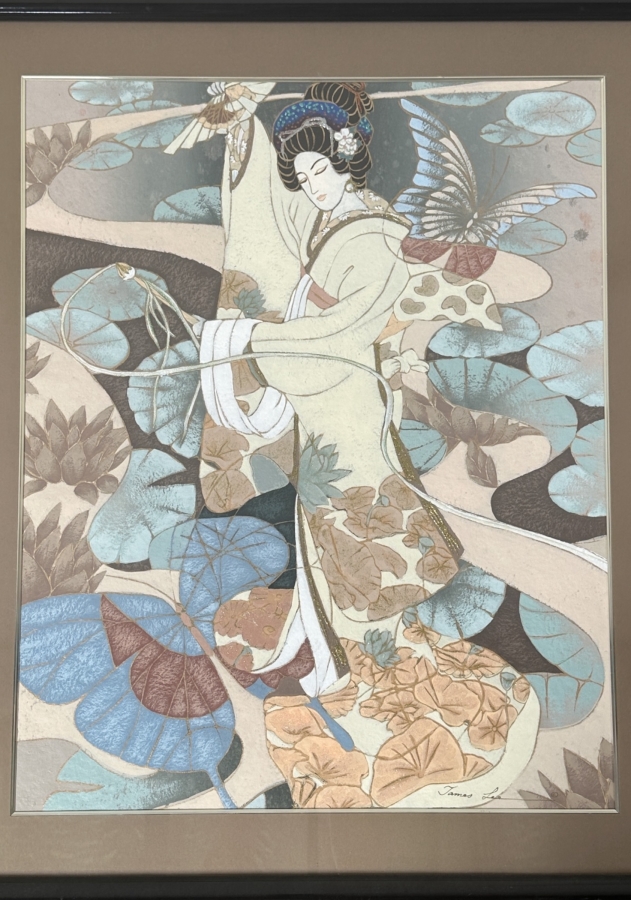 Just Added - Original James Lee Painting On Paper 24 X 31 Framed 33 X 39