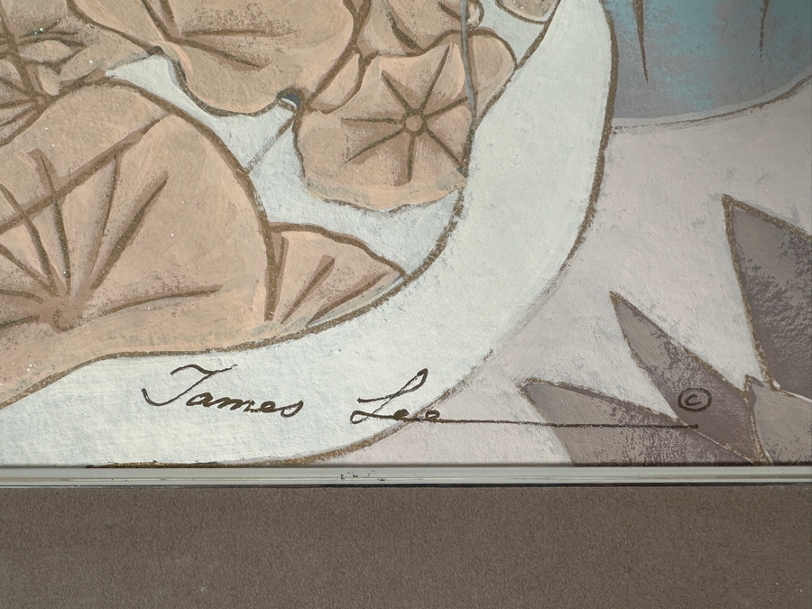 Just Added - Original James Lee Painting On Paper 24 X 31 Framed 33 X 39 [Photo 4]