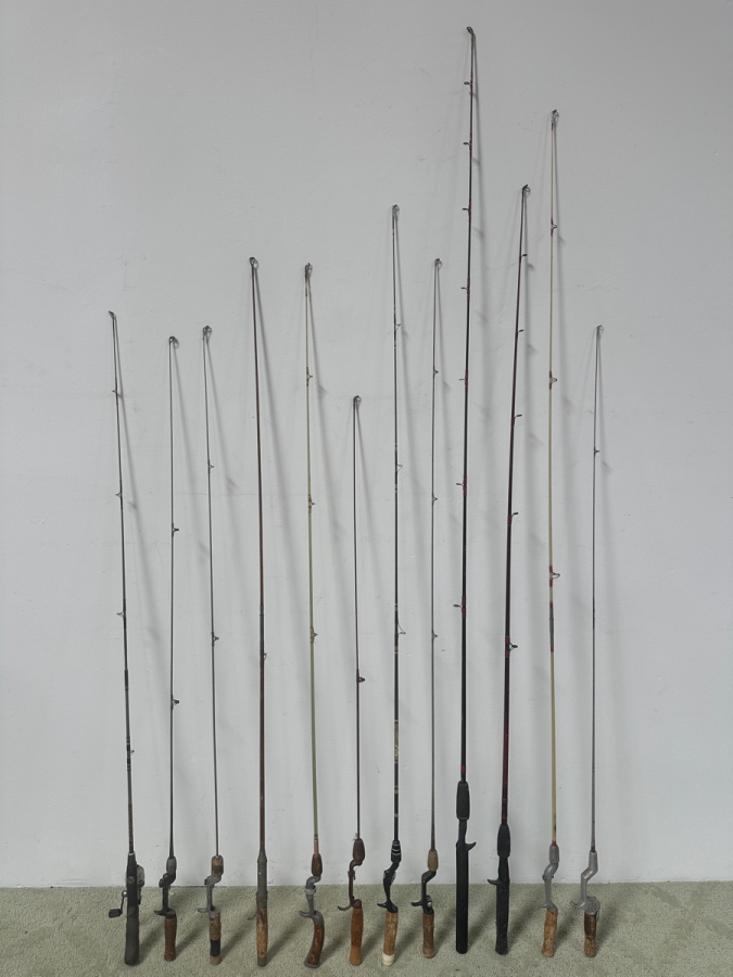 Just Added - Collection Of (12) Vintage Fishing Poles - See Photos [Photo 2]