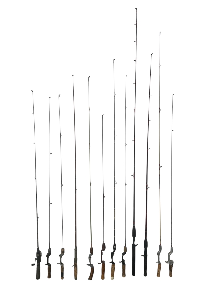 Just Added - Collection Of (12) Vintage Fishing Poles - See Photos