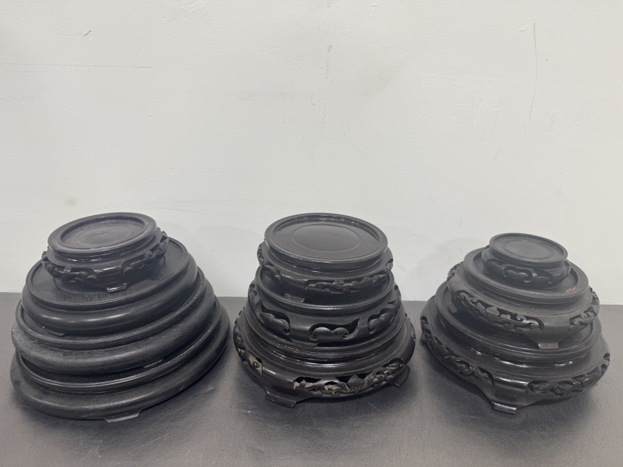 Just Added - Chinese Wooden Hand-Carved Pedestal Display Stands 3'W - 9'W [Photo 3]