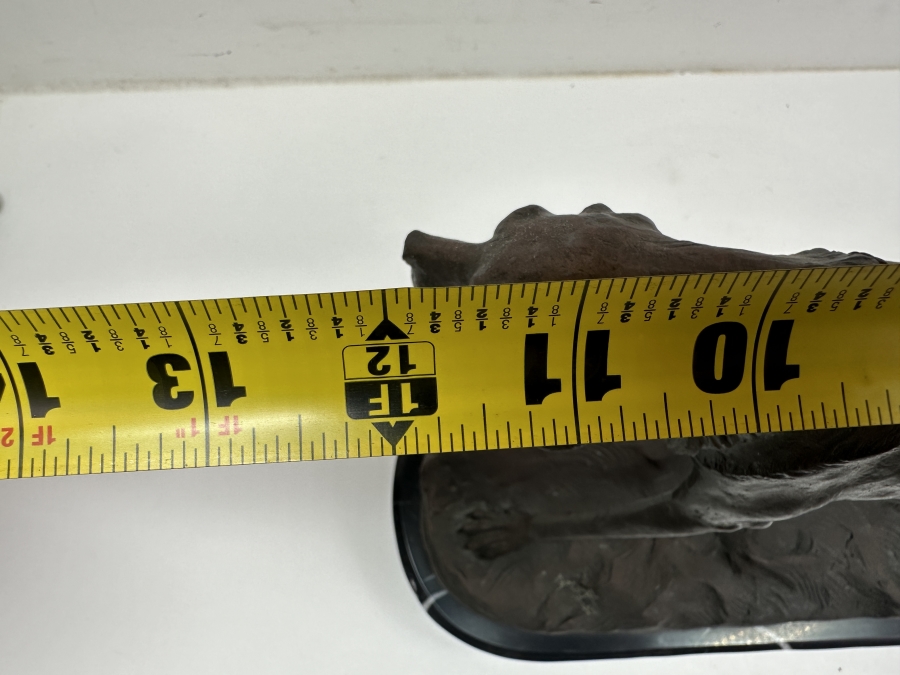 Just Added - Bronze Sculpture On Marble Base Of A Hunting Dog Signed A. Cain - J. B. Deposee Paris Foundry Stamp 12'W X 5'D X 9.5'H [Photo 10]