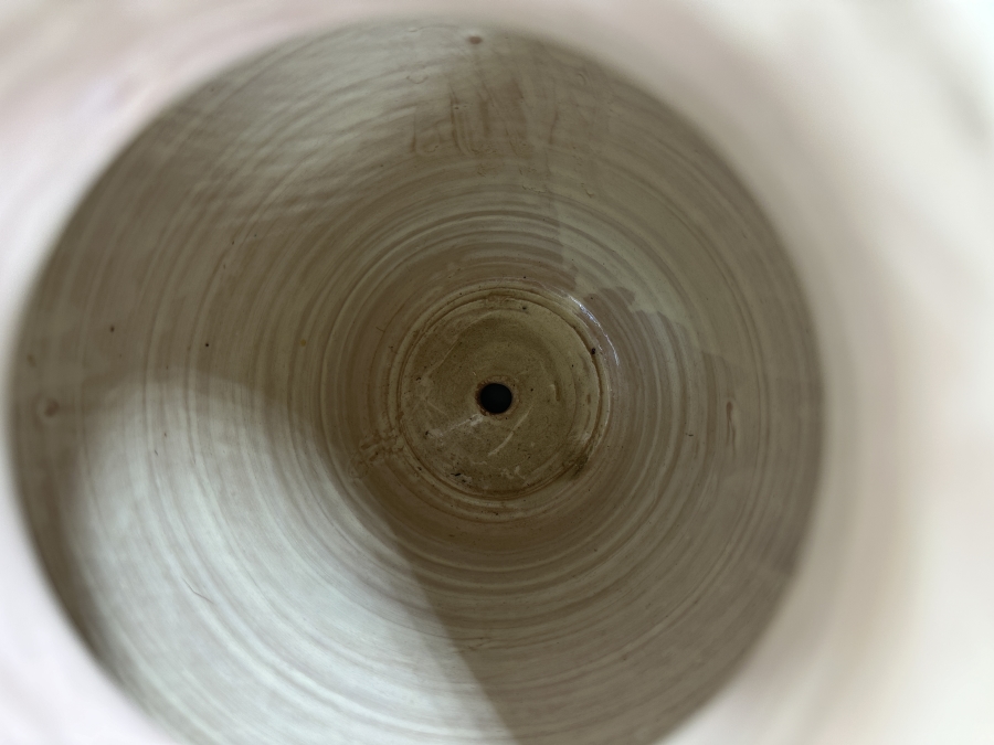 Just Added - Vintage Italian Hand Painted Ceramic Pottery Vase With Hole Drilled Into The Bottom For Use As A Lamp 12'H [Photo 8]