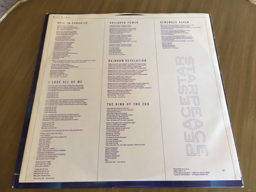 Yoko Ono ‎- Starpeace - Polydor ‎- 422-827 530-1 Y-1 [Photo 3]