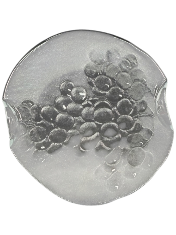 Just Added - Vintage Kosta Boda 'Grape' Pattern Round Cheese Plate Platter Designed By Ann Wärff 13.5'W