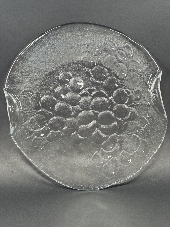 Just Added - Vintage Kosta Boda 'Grape' Pattern Round Cheese Plate Platter Designed By Ann Wärff 13.5'W [Photo 3]