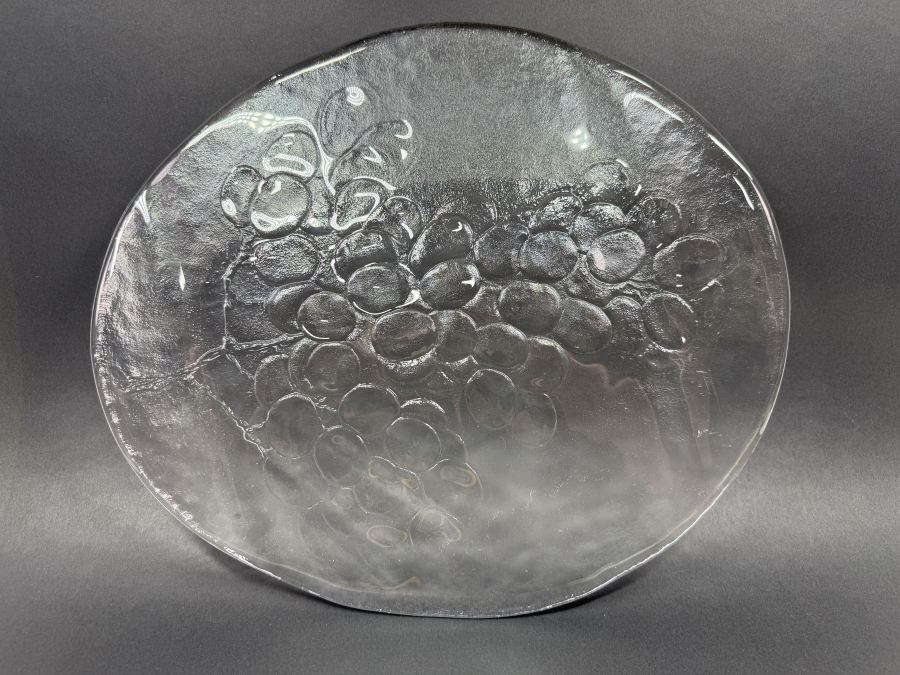 Just Added - Vintage Kosta Boda 'Grape' Platter, Swedish Art Glass Designed By Ann Wärff 15'W x 13.5'H