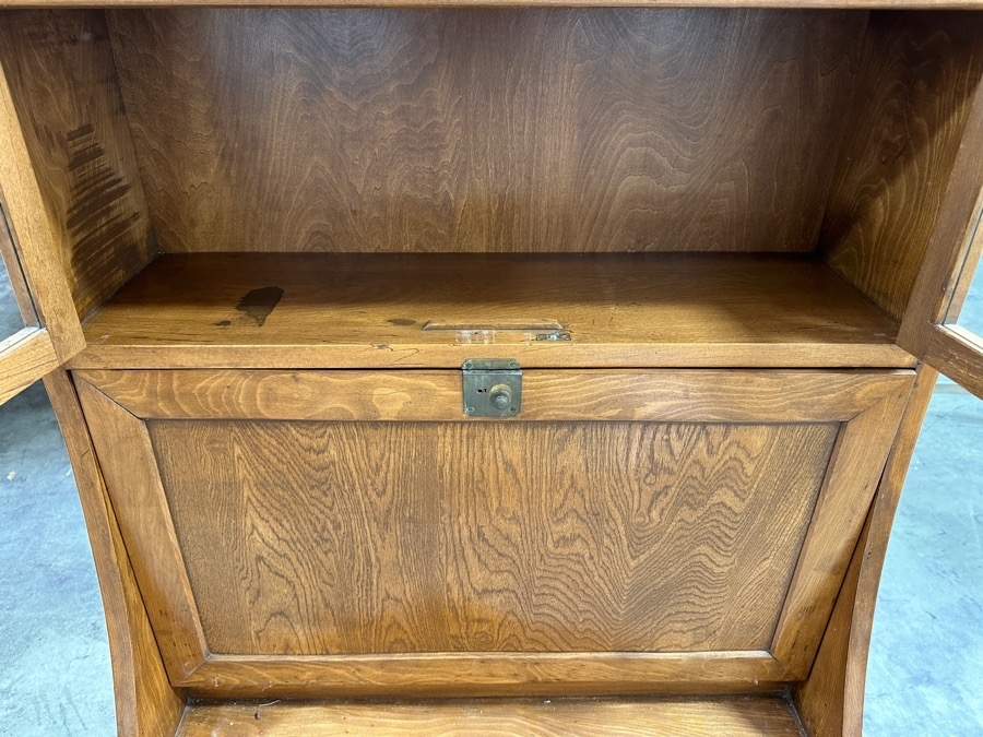 Just Added - Vintage Japanese Small Wooden Secretary Desk 30.5'W X 13'D X 44'H [Photo 5]