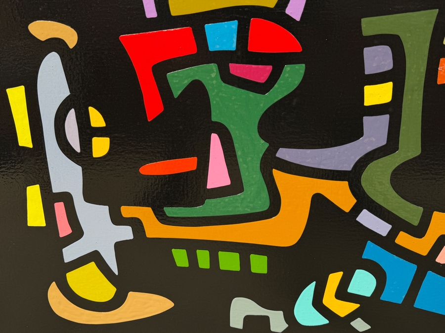 Santos Orellana (B. 1974, American) Original Acrylic Painting On Plywood Signed Verso 'The Art Of Santos' Urban Pop Artwork 30' X 24' With Substantial Hand Painted Wooden Frame SO-JUL2020-048 Estimate $1,000-$1,400 [Photo 4]