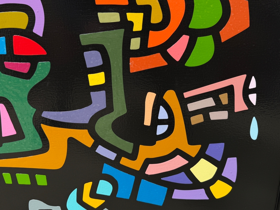 Santos Orellana (B. 1974, American) Original Acrylic Painting On Plywood Signed Verso 'The Art Of Santos' Urban Pop Artwork 30' X 24' With Substantial Hand Painted Wooden Frame SO-JUL2020-048 Estimate $1,000-$1,400 [Photo 3]