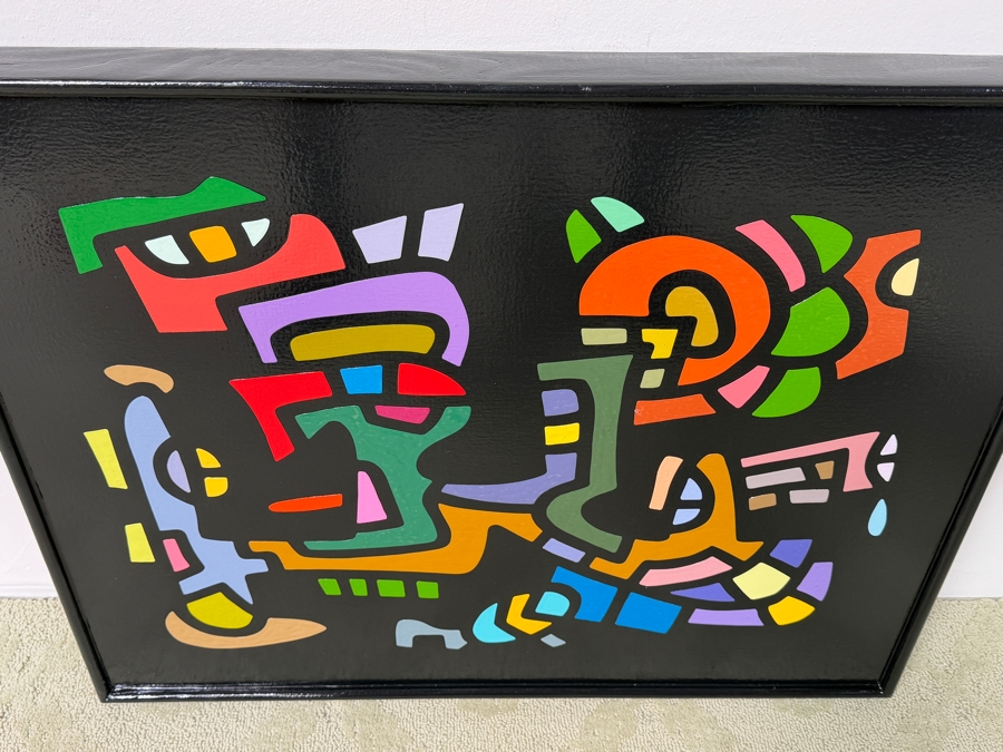 Santos Orellana (B. 1974, American) Original Acrylic Painting On Plywood Signed Verso 'The Art Of Santos' Urban Pop Artwork 30' X 24' With Substantial Hand Painted Wooden Frame SO-JUL2020-048 Estimate $1,000-$1,400 [Photo 5]