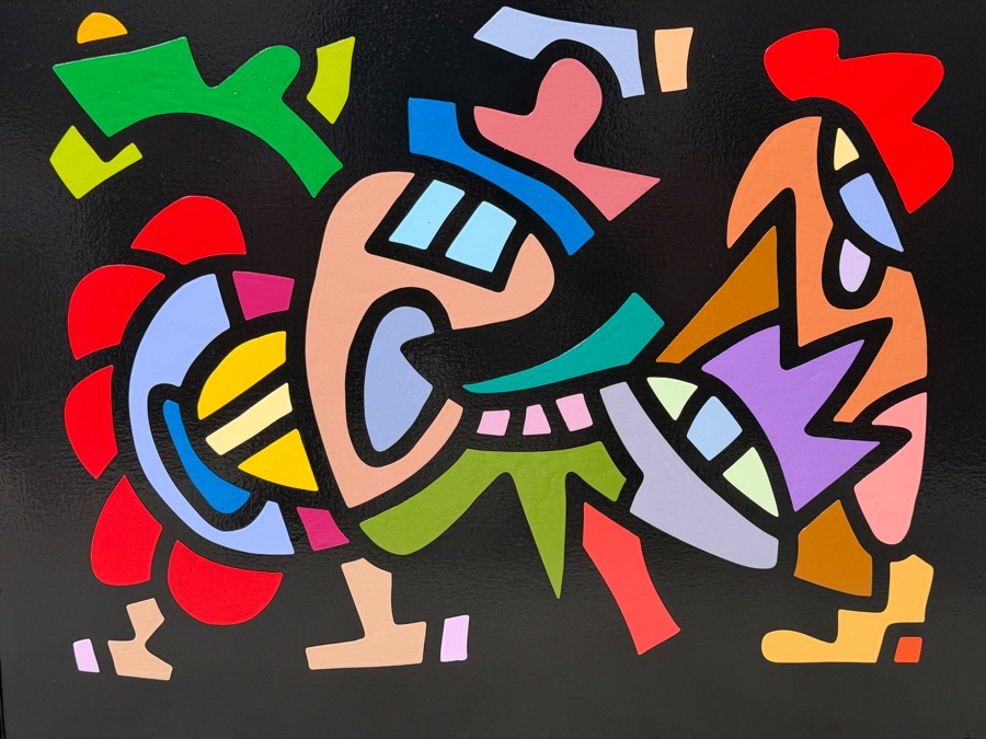 Santos Orellana (B. 1974, American) Original Acrylic Painting On Plywood Signed Verso 'The Art Of Santos' Urban Pop Artwork 30' X 24' With Substantial Hand Painted Wooden Frame SO-JUL2020-052 Estimate $1,000-$1,400 [Photo 2]