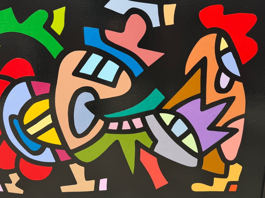 Santos Orellana (B. 1974, American) Original Acrylic Painting On Plywood Signed Verso 'The Art Of Santos' Urban Pop Artwork 30' X 24' With Substantial Hand Painted Wooden Frame SO-JUL2020-052 Estimate $1,000-$1,400 [Photo 3]