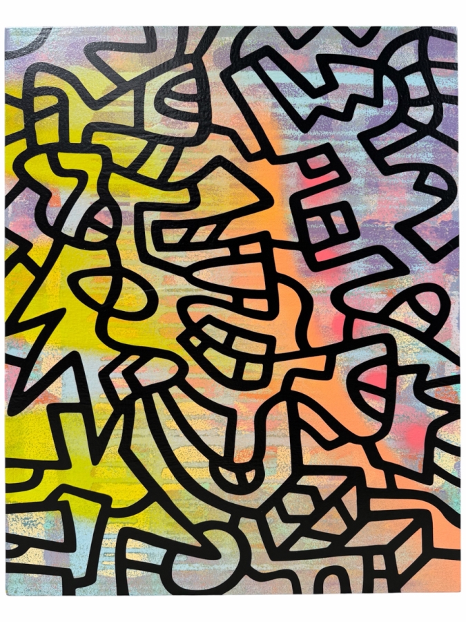 Santos Orellana (B. 1974, American) Original Acrylic Painting On Plywood Signed Verso 'The Art Of Santos' Urban Pop Artwork 24' X 30' With Solid Hand Painted Wooden Frame SO-APR2020-039 Estimate $1,000-$1,400 [Photo 4]