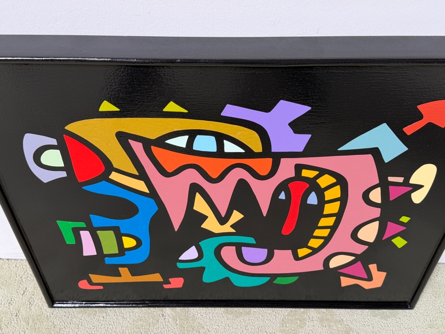 Santos Orellana (B. 1974, American) Original Acrylic Painting On Plywood Signed Verso 'The Art Of Santos' Urban Pop Artwork 30' X 24' With Substantial Hand Painted Wooden Frame SO-JUL2020-046 Estimate $1,000-$1,400 [Photo 5]