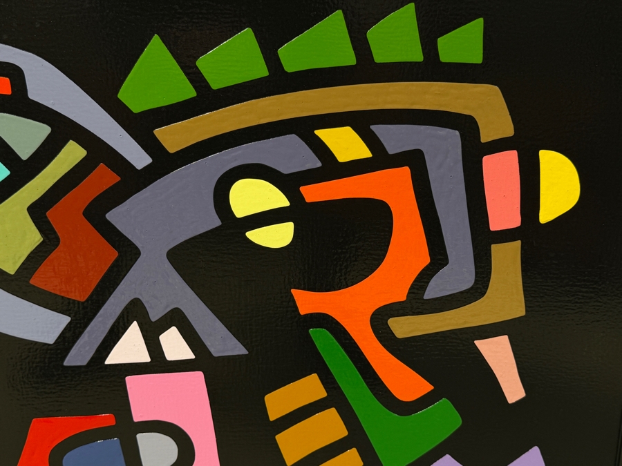 Santos Orellana (B. 1974, American) Original Acrylic Painting On Plywood Signed Verso 'The Art Of Santos' Urban Pop Artwork 30' X 24' With Substantial Hand Painted Wooden Frame SO-JUL2020-044 Estimate $1,000-$1,400 [Photo 4]