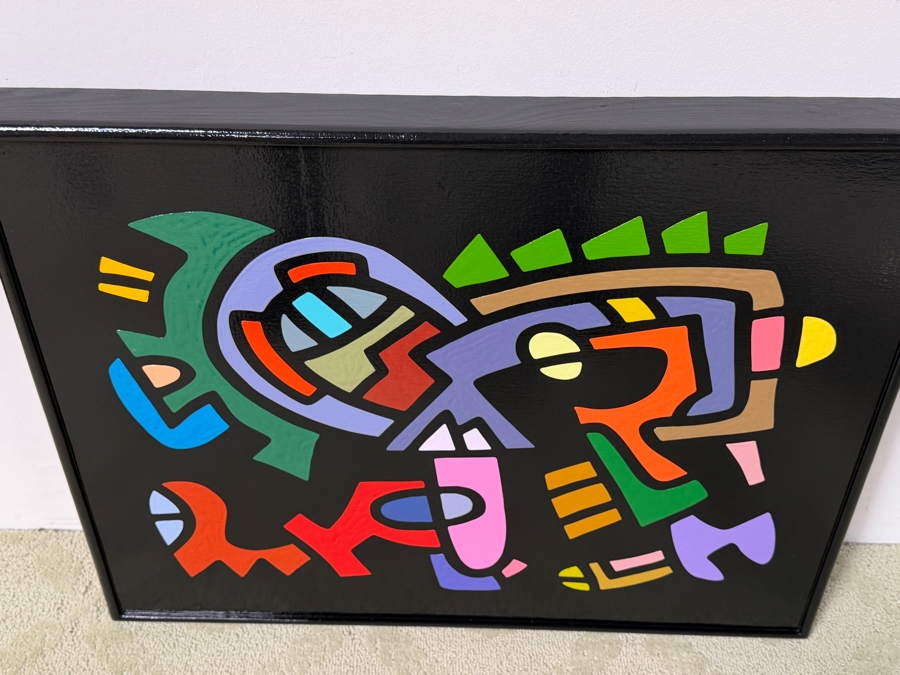 Santos Orellana (B. 1974, American) Original Acrylic Painting On Plywood Signed Verso 'The Art Of Santos' Urban Pop Artwork 30' X 24' With Substantial Hand Painted Wooden Frame SO-JUL2020-044 Estimate $1,000-$1,400 [Photo 5]