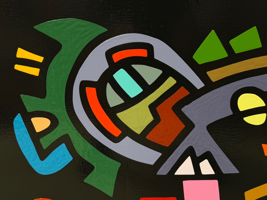 Santos Orellana (B. 1974, American) Original Acrylic Painting On Plywood Signed Verso 'The Art Of Santos' Urban Pop Artwork 30' X 24' With Substantial Hand Painted Wooden Frame SO-JUL2020-044 Estimate $1,000-$1,400 [Photo 3]