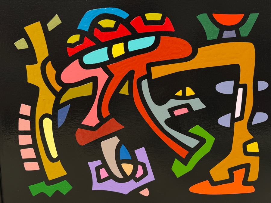 Santos Orellana (B. 1974, American) Original Acrylic Painting On Plywood Signed Verso 'The Art Of Santos' Urban Pop Artwork 30' X 24' With Substantial Hand Painted Wooden Frame SO-JUL2020-097 Estimate $1,000-$1,400 [Photo 2]