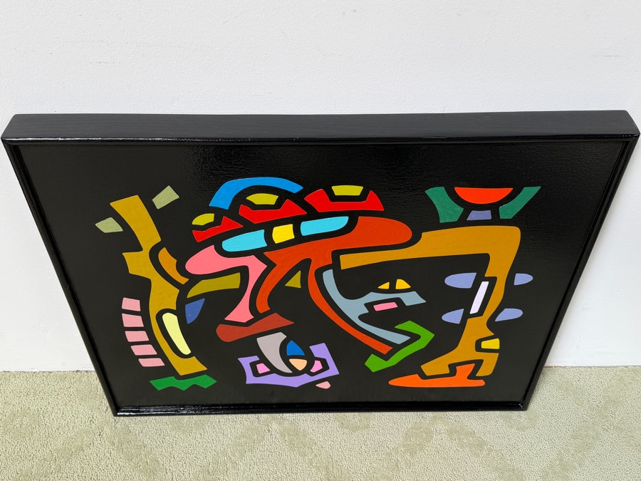 Santos Orellana (B. 1974, American) Original Acrylic Painting On Plywood Signed Verso 'The Art Of Santos' Urban Pop Artwork 30' X 24' With Substantial Hand Painted Wooden Frame SO-JUL2020-097 Estimate $1,000-$1,400 [Photo 5]