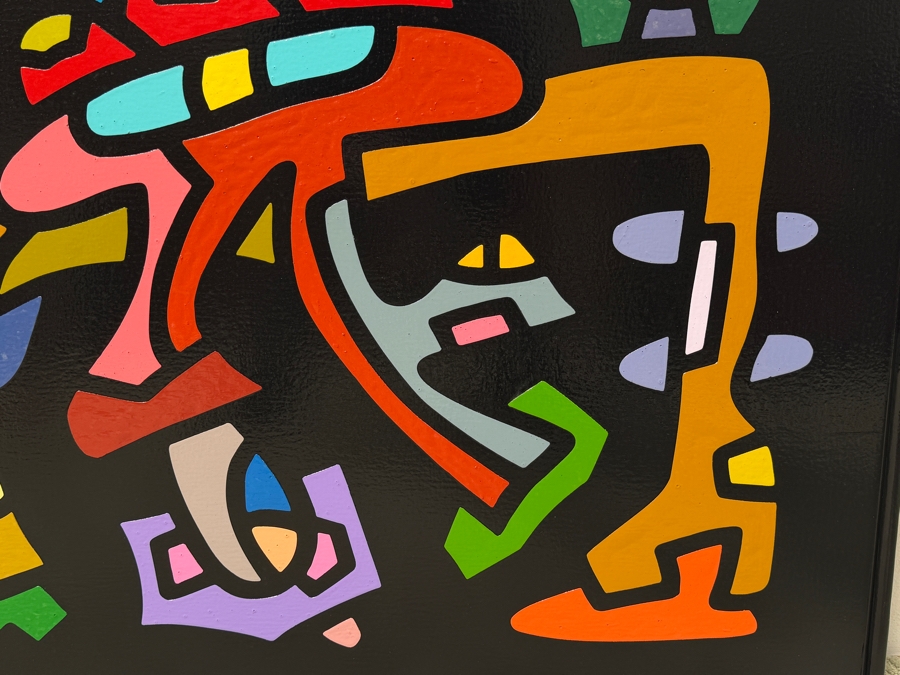 Santos Orellana (B. 1974, American) Original Acrylic Painting On Plywood Signed Verso 'The Art Of Santos' Urban Pop Artwork 30' X 24' With Substantial Hand Painted Wooden Frame SO-JUL2020-097 Estimate $1,000-$1,400 [Photo 4]